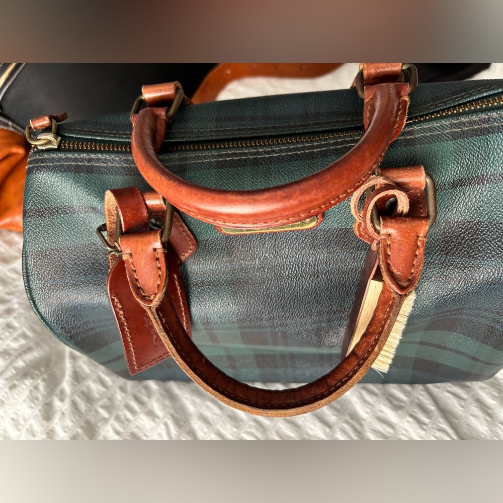 Vintage Polo Ralph Lauren Plaid Boston Satchel Handbag - Picture 2 of 15